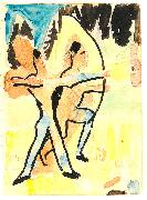 Ernst Ludwig Kirchner Archer at Wildboden- Watercolour und ink over pencil painting